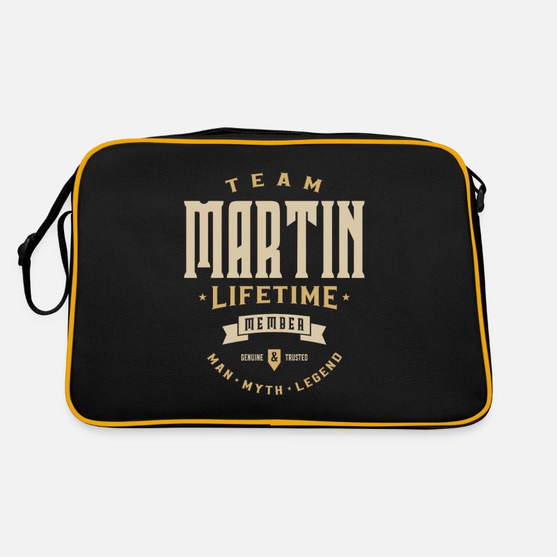 Team Martin Lifetime Member Personalisierter Name Retro Tasche