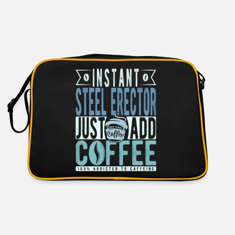 Stahl -eektor Kaffee Spruch Retro Tasche