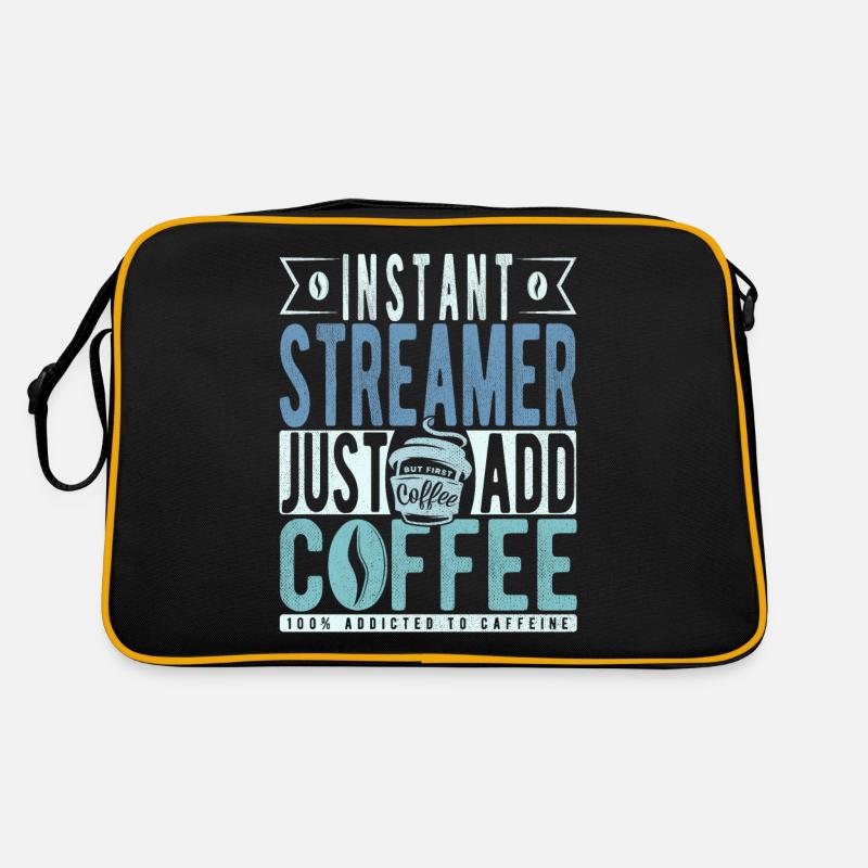 Streamer Kaffee Spruch Retro Tasche