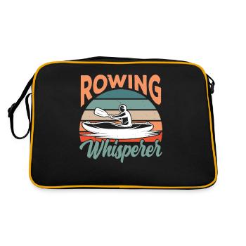 Ruder Flüsterer Ruderboot Rudern Ruderer - Retro Tasche - Schwarz/Gold - Hinten
