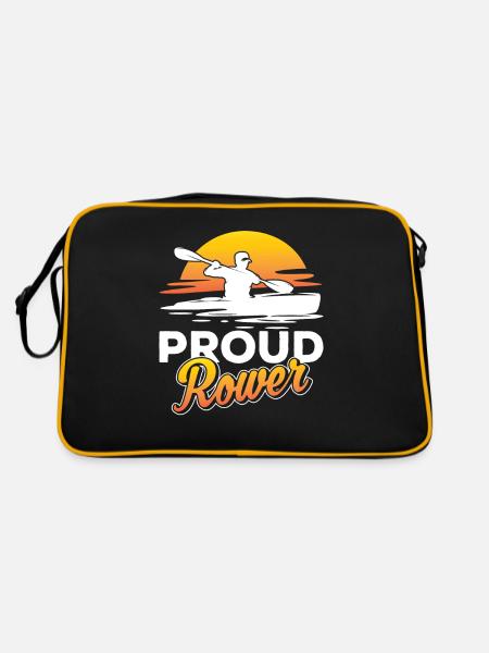 Proud Rower Rowing Rowing Rowing - Retro Bag - black/gold - Back