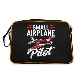 Pilot Eines Kleinflugzeugs Jet Kleinflugzeug - Retro Tasche - Schwarz/Gold - Hinten