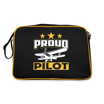 Stolzer Pilot Jet Kleinflugzeug Leichtflugzeug - Retro Tasche - Schwarz/Gold - Hinten