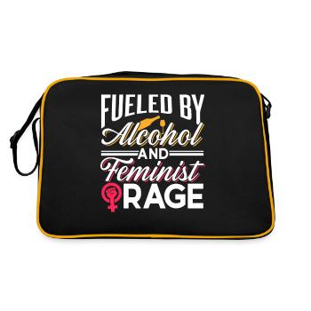 Driven by alcohol and feminist anger - Retro Bag - black/gold - Back