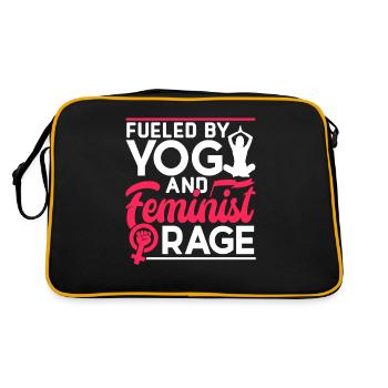 Driven by yoga and feminist anger women - Retro Bag - black/gold - Back