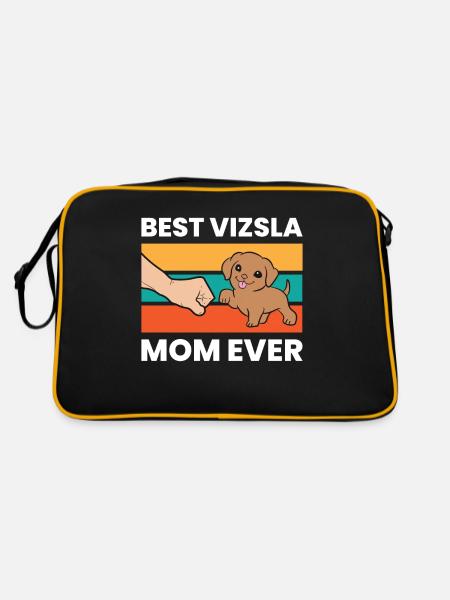 Chien Vizsla hongrois Meilleure maman Vizsla de tous les temps - Sac Retro - noir/or - Dos