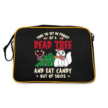 Il est temps de s’asseoir devant un arbre mort et de manger des bonbons - Sac Retro - noir/or - Dos