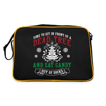 Il est temps de s’asseoir devant un arbre mort et de manger des bonbons - Sac Retro - noir/or - Dos