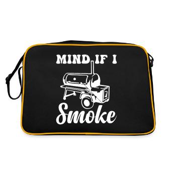 Grillen Vater Rente Opa - Retro Tasche - Schwarz/Gold - Hinten