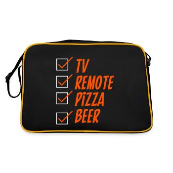 Tv Remote Pizza Beer 4 - Retro Tasche - Schwarz/Gold - Hinten