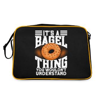 Bagel Gift Funny - Retro Bag - black/gold - Back