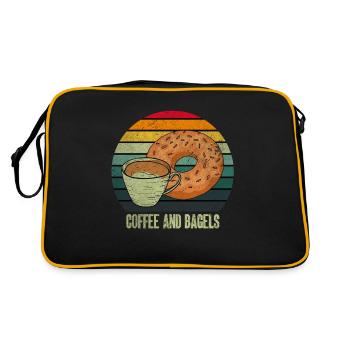 Bagel Gift Funny - Retro Bag - black/gold - Back