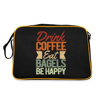 Bagel Gift Funny - Retro Bag - black/gold - Back