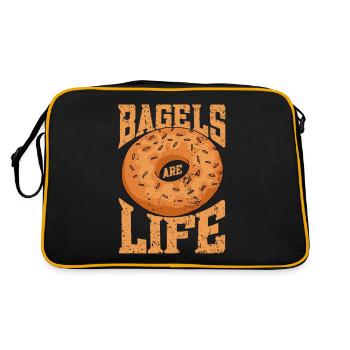 Bagel Gift Funny - Retro Bag - black/gold - Back