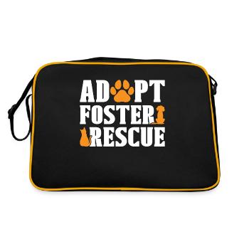 Animal Rescue Adopt Foster Adoption Animal Rescuer - Retro Tasche - Schwarz/Gold - Hinten