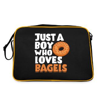 Bagel Gift Funny - Retro Bag - black/gold - Back