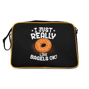 Bagel Gift Funny - Retro Bag - black/gold - Back