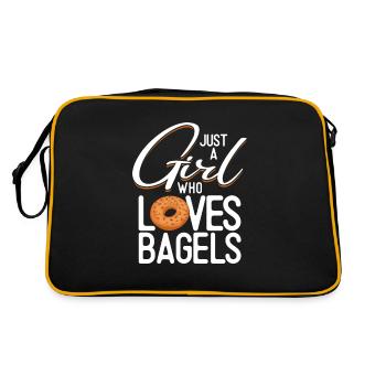 Bagel Gift Funny - Retro Bag - black/gold - Back