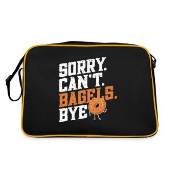 Bagel Gift Funny - Retro Bag - black/gold - Back