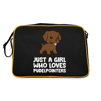 Just a Girl Who Loves Pudelpointers - Retro Tasche - Schwarz/Gold - Hinten
