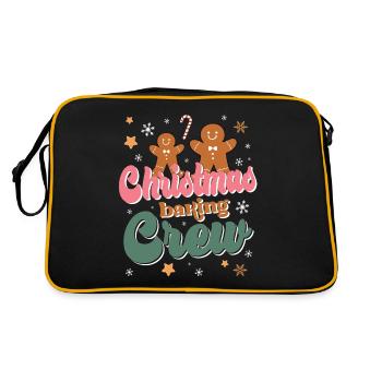 Funny Gingerbread Christmas Baking Crew - Retro Tasche - Schwarz/Gold - Hinten