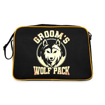 Grooms Wolf Pack - Retro Tasche - Schwarz/Gold - Hinten