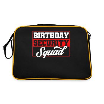 Birthday Security Squad - Retro Tasche - Schwarz/Gold - Hinten