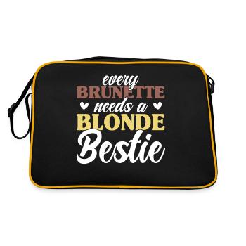 Every Brunette Needs A Blonde Bestie - Retro Tasche - Schwarz/Gold - Hinten