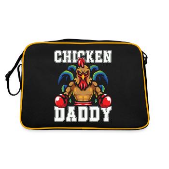 Cock Chicken Daddy Farm Animal Cock Lover - Retro Tasche - Schwarz/Gold - Hinten