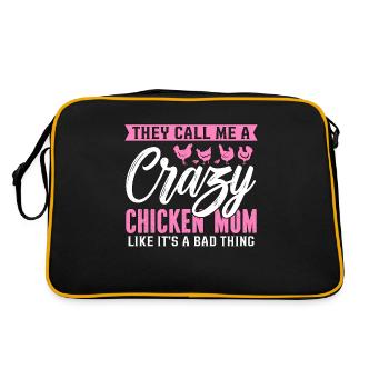 Cock They Call Me A Crazy Chicken Pet Cock Lover - Retro Tasche - Schwarz/Gold - Hinten