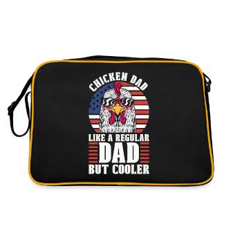 Cock Chicken Dad Farm Animals Cock Lover - Retro Tasche - Schwarz/Gold - Hinten