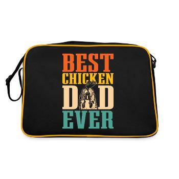 Cock Best Chicken Dad Retro Cocks Cock Lover - Retro Tasche - Schwarz/Gold - Hinten