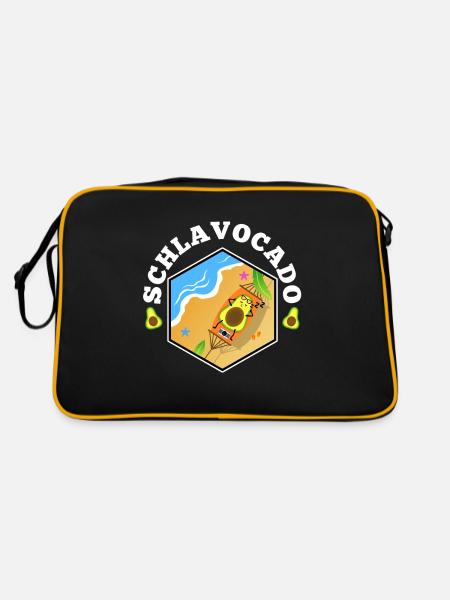 Schlavocado - Retro Tasche - Schwarz/Gold - Hinten