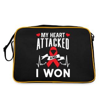 My heart attacked and I won - Retro Bag - black/gold - Back