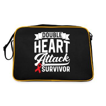 Double heart attack Surviving heart attack - Retro Bag - black/gold - Back