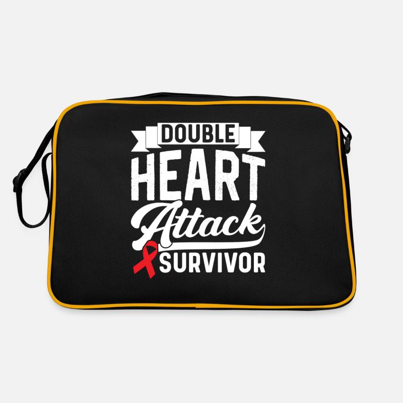 Double heart attack Surviving heart attack Retro Bag