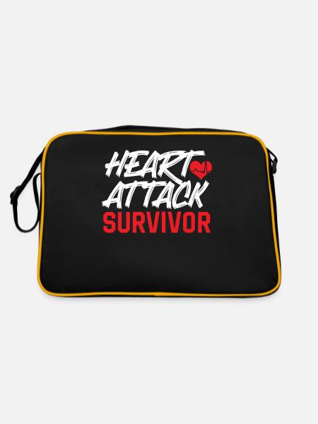 Survivor of a heart attack Heart attack - Retro Bag - black/gold - Back