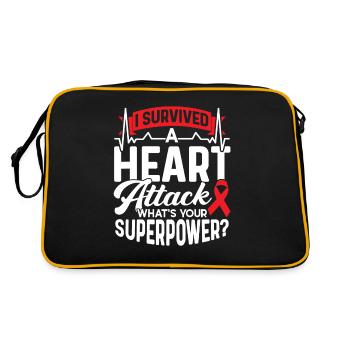 I survived a heart attack Heart attack - Retro Bag - black/gold - Back