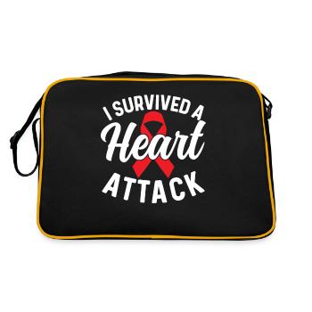 I survived a heart attack Heart attack - Retro Bag - black/gold - Back
