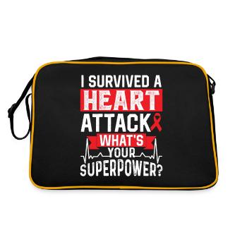 I survived a heart attack Heart attack - Retro Bag - black/gold - Back