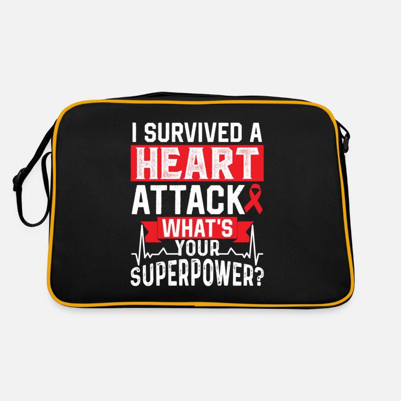 I survived a heart attack Heart attack Retro Bag