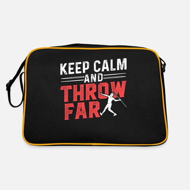 Ruhe Bewahren Und Weit Werfen Speer Speerwerfen Retro Tasche