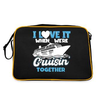 I Love It When Were Cruisin Together - Retro Tasche - Schwarz/Gold - Hinten