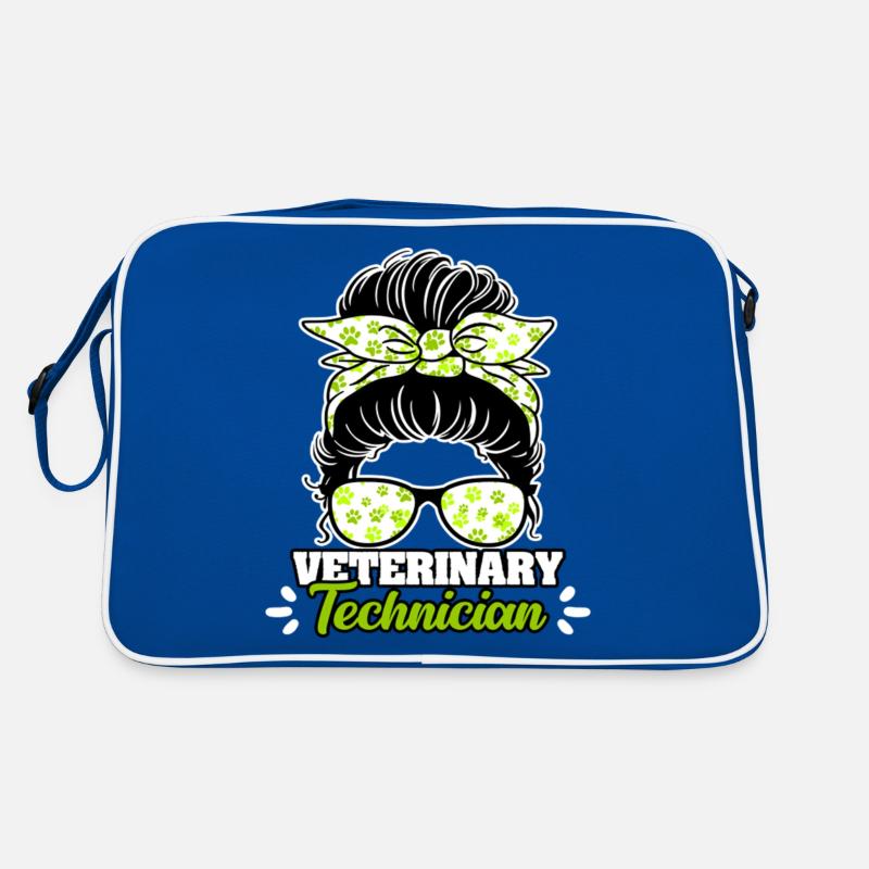 Veterinary Technician Messy Bun Retro Bag