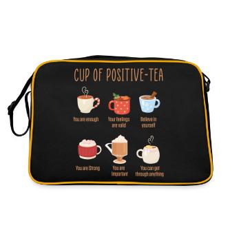 Positivity Cup Drinks Motivational Inspirational - Sac Retro - noir/or - Dos