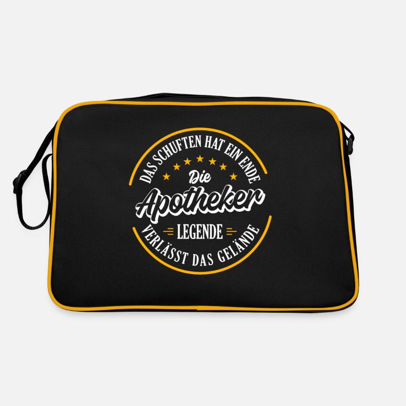 APOTHEKER Rente 2023 eine echte Legende verlässt - Retro Tasche - Schwarz/Gold