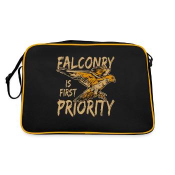 Falconry Is First Birds Of Prey Hunting Falconer - Retro Tasche - Schwarz/Gold - Hinten