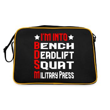 Im dans BDSM banc squat soulevé de terre presse militaire18 - Sac Retro - noir/or - Dos