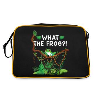 Was Zum Frosch? ! - Rotäugiger Laubfrosch - Retro Tasche - Schwarz/Gold - Hinten
