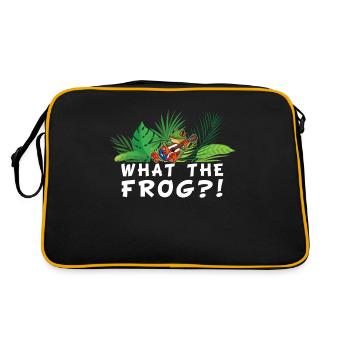 Was Zum Frosch? ! - Rotäugiger Laubfrosch - Retro Tasche - Schwarz/Gold - Hinten
